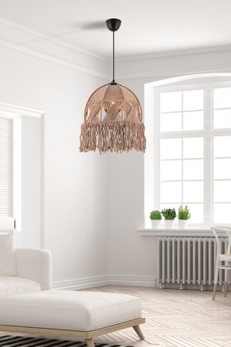 Opviq Tona Lámpara de Araña de Metal Marrón con Macramé Opviq Tona Lámpara de Araña de Metal Marrón con Macramé